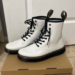 Zavala White Leather Dr Martens